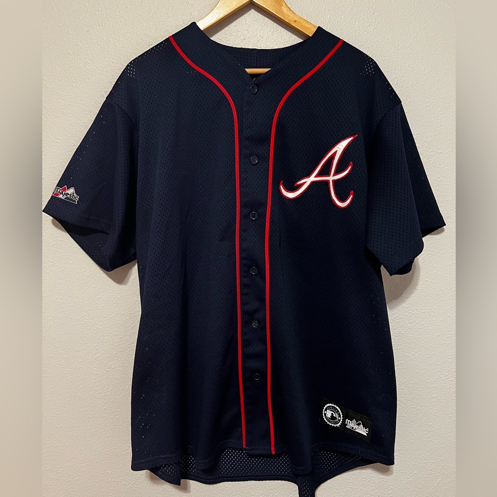 Atlanta Braves Majestic #21 Navy Mesh Jersey - XL